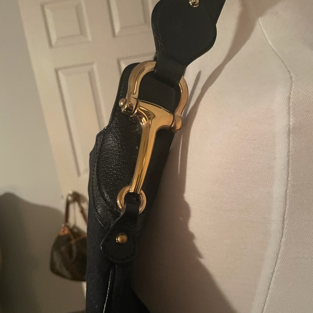 Black Gucci Horsebit hardware bag
